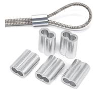10 à 50 pièces de butées câble en aluminium, manchons sertissage, clips fixation câbles, embouts forme 8, bloque-cordons Pour CâBles En Acier, CâBle MéTallique