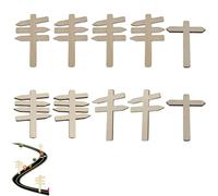 10 Accessoires Miniatures: Panneaux de Jardin en Bois 4 Modèles (7x4.6cm) pour Jardins Miniatures, Maisons de Nains et Maisons de Poupées