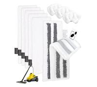 10 Accessoires pour Kärcher SC1 SC2 SC3 SC4 SC5 EasyFix, 5 Bonnettes Microfibres Absorbantes, 2 Serpillières à Rayures, 3 Chiffons pour Buse Manuelle, Lavettes Réutilisables pour Nettoyeur Vapeur