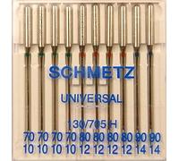 10 aiguilles universelles 130/705 Schmetz Piston Plat Assortiment 70-90