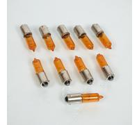 10 Ampoule Bay9s Mini Long 12v 21w Lampe De Clignotant Orange Pour Moto Scooter