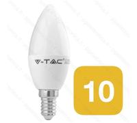 10 Ampoules LED E14 V-Tac 5,5W Forme Bougie, Lumière Câline Neutre Froid
