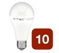 10 Ampoules LED E27 V-Tac 15W Forme Goutte, Lumière Chaude/Froide/Neutre