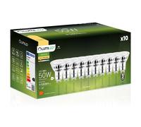 Lumiled Lot de 10 ampoules LED GU10 - 6 W - 580 lm - Blanc chaud - 3000 K - Remplace 50 W - CRI>80 - Angle d'éclairage : 38° - Boîtier en verre - Intensité non variable - Lot de 10 ampoules à économie