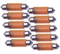 10 Ampoules Navettes - 12v - 5w - T11 - 35mm - Orange - C5w