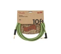 10' Angled Festival Instrument Cable, Pure Hemp, Green Câbles jack / instrument