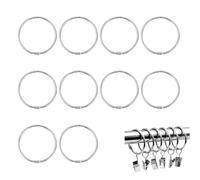 10 Anneaux de Rideaux Douche avec Crochet en Métal,Anneaux Rideaux Métal 10 Pièces 8cm Diamètre Durable et Pratique pour Clés, Sacs et Accessoires - Faciles à Utiliser et Résistants - Couleur Métal