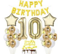 10 ans Anniversaire Fille Déco Ballon 10 ans Anniversaire Décoration Or 10 ans Fête Décoration Champagne Or 10 Anniversaire ballon Garçon Fille Décoration Anniversaire 10 ans Ballon 10 ans Or