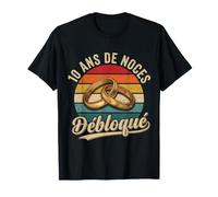 10 Ans De Noces Débloqué Vintage Mariage Anniversaire T-Shirt
