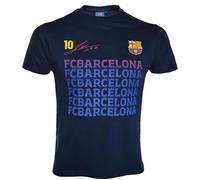 10 Ans - T-Shirt - Fc Barcelone - Lionel Messi - Bleu Marine - Manches Courtes - Enfant Multicolore