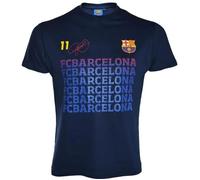 10 Ans - T-Shirt - Fc Barcelone - Neymar Jr - Bleu Marine - Manches Courtes - Enfant Multicolore