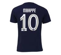 10 Ans - T-Shirt - Fff - Kylian Mbappé - Collection Officielle - Garçon - Manches Courtes - Bleu Multicolore