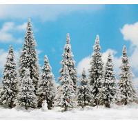 10 Arbres Enneigés Et Bonhomme De Neige Busch 6465