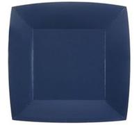 10 assiettes carton bio carrées 18cm bleu marine - chalayer 000740700000008 Bleu