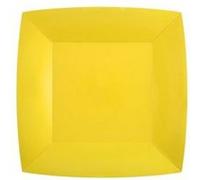 10 assiettes carton bio carrées 18cm jaune - chalayer 000740700000002 Jaune G