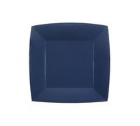 Santex Assiettes en carton bio carrées 23 cm lot de 10 Bleu marine