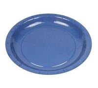 10 assiettes carton bio rond 20cm bleu marine - bestgreen 10635 Bleu G