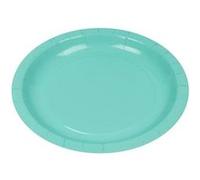 10 assiettes carton bio rond 20cm bleu vert - bestgreen 10634 Bleu G