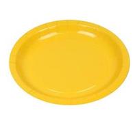 10 assiettes carton bio rond 20cm jaune - bestgreen 10632 Jaune G