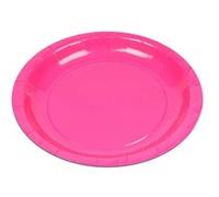 10 assiettes carton bio rond 20cm rose fuchsia - bestgreen 10638 Rose G