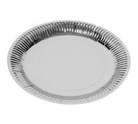 10 assiettes carton rond 23cm argent Gris