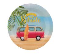 10 ASSIETTES CARTON ROND RETRAITE PLAGE Ø22.5CM Multicolore- VAISSELLE DE FÊTE