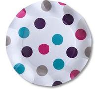 10 assiettes corolle blanc pois 27cm Blanc G