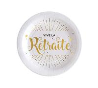 10 assiettes vive la retraite - 22.50 cm
