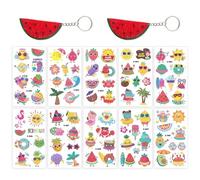 10 autocollants de tatouage d’été, 2 porte-clés pastèque, autocollants de tatouage de fête à la piscine, autocollants de tatouage de bras