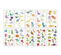 10 autocollants tatouages dinosaures phosphorescents pour enfants, Tatouages dinosaures phosphorescents pour garçons dans le noir, Petite piñata cadeau, Cadeau d'anniversaire pour garçons
