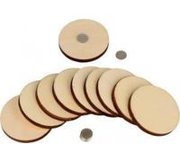 10 Badges Aimantés Bois