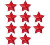 10 Badges Étoile Pentagramme en Aluminium Rouge Style Rétro