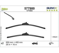 VALEO Silencio Essuie-glace - VF980 - Kit de Balais d'Essuie-glace 650 mm / 430 mm Plats d'Origine de Haute performance, Visibilité Supérieure sur la Route- Avant - Lot de 2 Balais - 577980