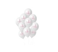 10 ballons blancs à motifs licorne (Ø18 cm) - -
