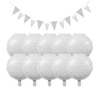 10 Ballons De Golf, 1 Drapeau De Train, Ballons De Golf en Aluminium, Décorations d'anniversaire De Golf, Décorations De Fête d'anniversaire Sportive