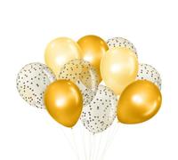 10 ballons doré à motifs unis et confettis (Ø18 cm)