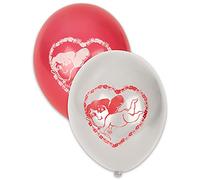 10 Ballons Saint Valentin blancs et rouges 30 cm - Rouge - Taille Unique