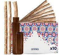 10 Bâtons de Siwak + 1 Étui en Bois + 1 Pochette de Transport en Coton - Miswak Brosse à Dents Naturelle Écologique et Vegan - Soin de la Bouche Traditionnel et Blanchiment des Dents