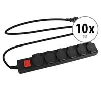 10 Bloc Multiprise Extérieur Electrique 6 Prises Câble Etanche IP44 Interrupteur