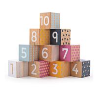 10 blocs de chiffres en bois
