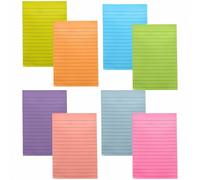 10 Blocs Notes Autocollantes avec Lignés, 100 x 150 mm Grandes Notes Adhésives de 10 Couleurs, Notes Sticky pour Créer une liste, pour le bureau, l'étude, la maison - 50 Feuilles/Pièce