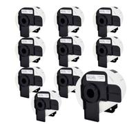 10 Bobines Blanches DK-11202 DK11202 compatibles avec les étiquettes d'adresse Brother, étiquettes d'expédition de 62mm x 100mm pour l'imprimante d'étiquettes Brother QL (300 étiquettes par bobine)