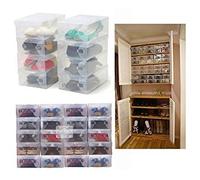 10 boîtes à chaussures Gemini_mall® boîte de rangement à chaussures pour femmes et hommes, empilables et pliables boîtes à chaussures plastique transparent, Plastique, claire, Taille unique