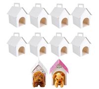 10 Boîtes à Dragées Chien,Boîtes à Dragées Blanches Pliables, pour Fête à Thème Chiot,Adopter un Chiot Cadeaux,Bricolage, Anniversaire,12x10x9cm (Blanc)