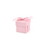 10 boîtes cadeaux roses avec ruban
