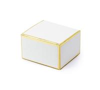 10 BOÎTES CARTON BLANC BORD DORÉ 6X3.5X5.5CM