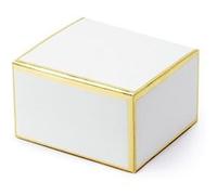 10 boîtes carton blanc bord doré 6x3.5x5.5cm - partydeco pudp29-008-019m Jaune G