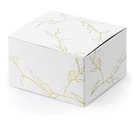 10 boites carton blanc branches dorées 6x3.5x5.5cm - partydeco pudp27-008-019 Jaune G