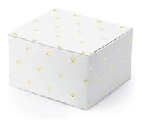 10 boites carton blanc coeurs dorées 6x3.5x5.5cm - partydeco pudp36-008-019m Jaune G