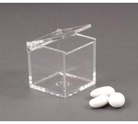 10 boîtes Cube plexiglass transparent 5 x 5 x 5 cm x Confetti.